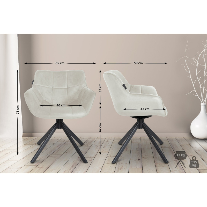 Poltrona Westport, velluto, crema