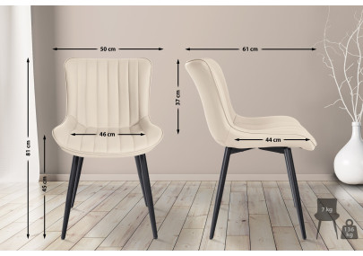 Fauteuil Largo, similicuir, crème