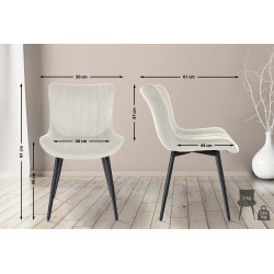 Fauteuil Largo, velours, crème