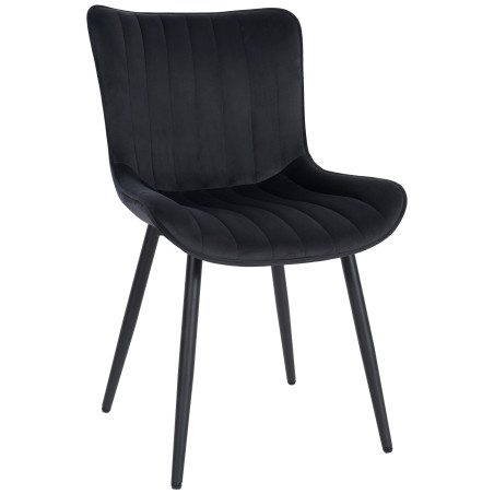Fauteuil Largo, velours, noir