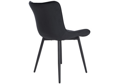 Fauteuil Largo, velours, noir