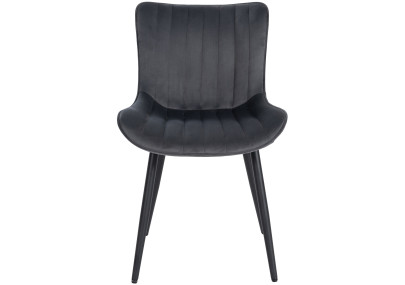 Fauteuil Largo, velours, gris foncé