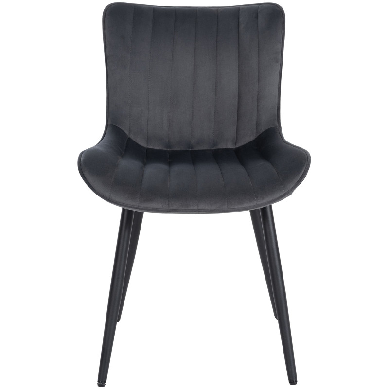 Poltrona Largo, velluto, grigio scuro