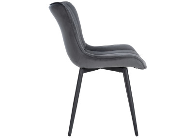 Fauteuil Largo, velours, gris foncé