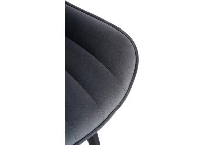 Fauteuil Largo, velours, gris foncé