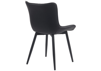 Poltrona Brady, couro sintético, preto