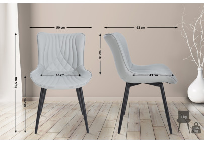 Fauteuil Brady, similicuir gris