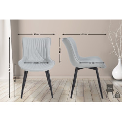 Fauteuil Brady, similicuir gris