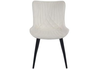 Fauteuil Brady, velours, crème