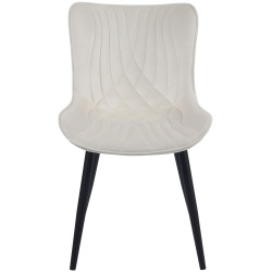Fauteuil Brady, velours, crème