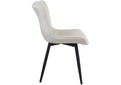 Fauteuil Brady, velours, crème