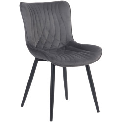 Fauteuil Brady, velours, gris foncé