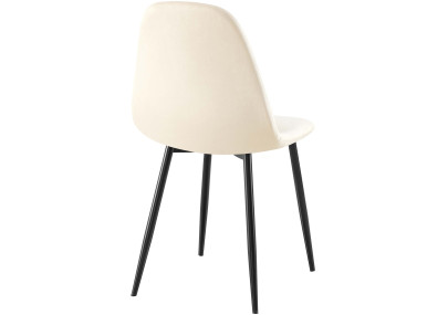 Cadeira de Jantar Napier, Veludo, Creme