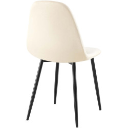 Cadeira de Jantar Napier, Veludo, Creme