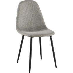 Cadeira de jantar Napier, tecido cinza claro