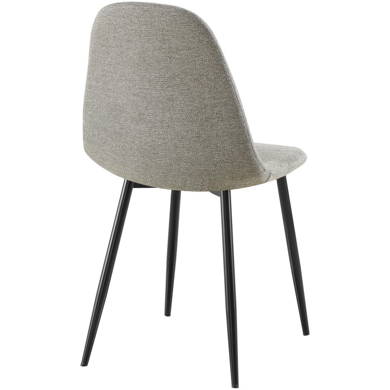 Cadeira de jantar Napier, tecido cinza claro