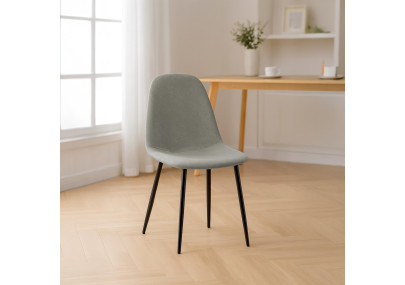 Chaise de salle à manger Napier, tissu gris clair
