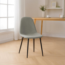 Chaise de salle à manger Napier, tissu gris clair