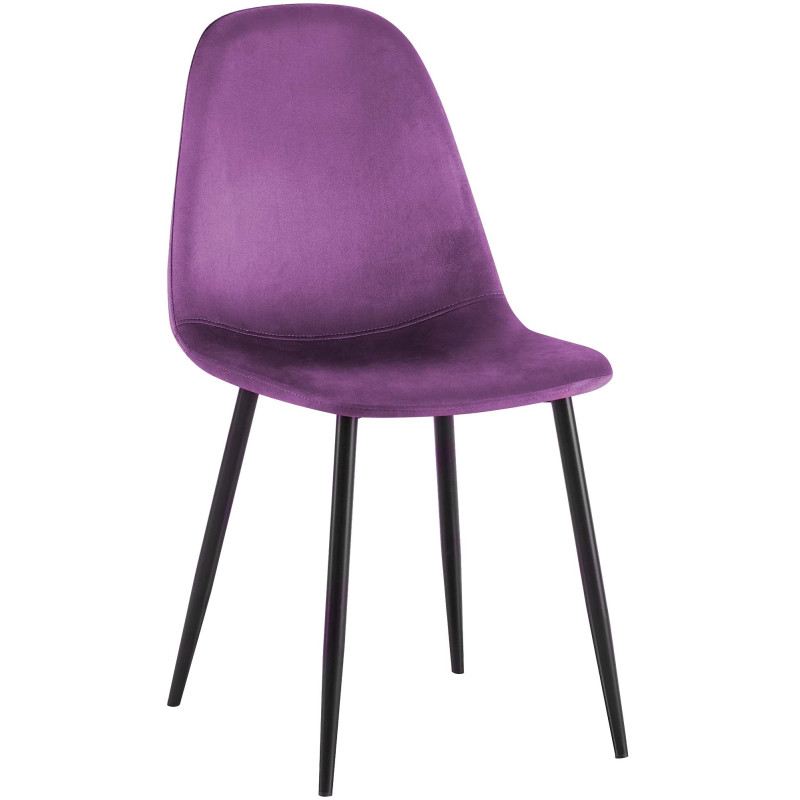 Silla de comedor Napier, terciopelo, morado