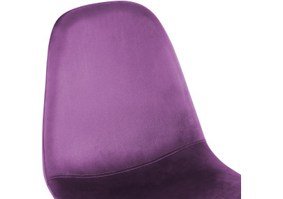 Chaise de salle à manger Napier, velours, violet