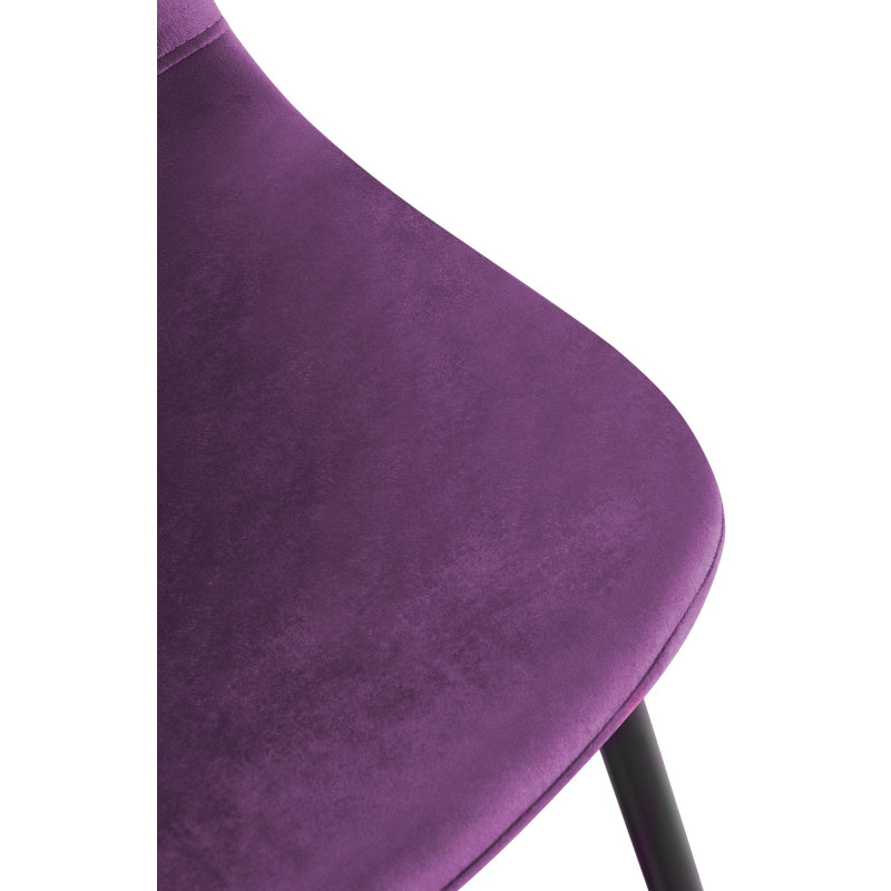 Silla de comedor Napier, terciopelo, morado