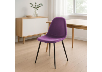 Chaise de salle à manger Napier, velours, violet