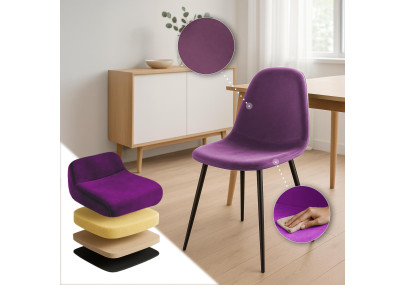 Silla de comedor Napier, terciopelo, morado