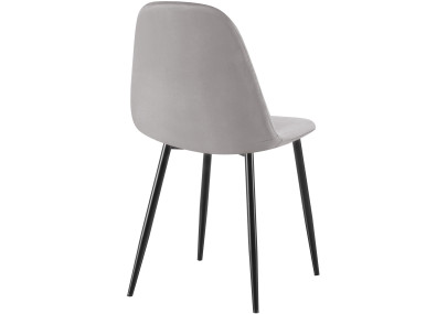Sedia da pranzo Napier, velluto grigio