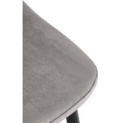 Sedia da pranzo Napier, velluto grigio