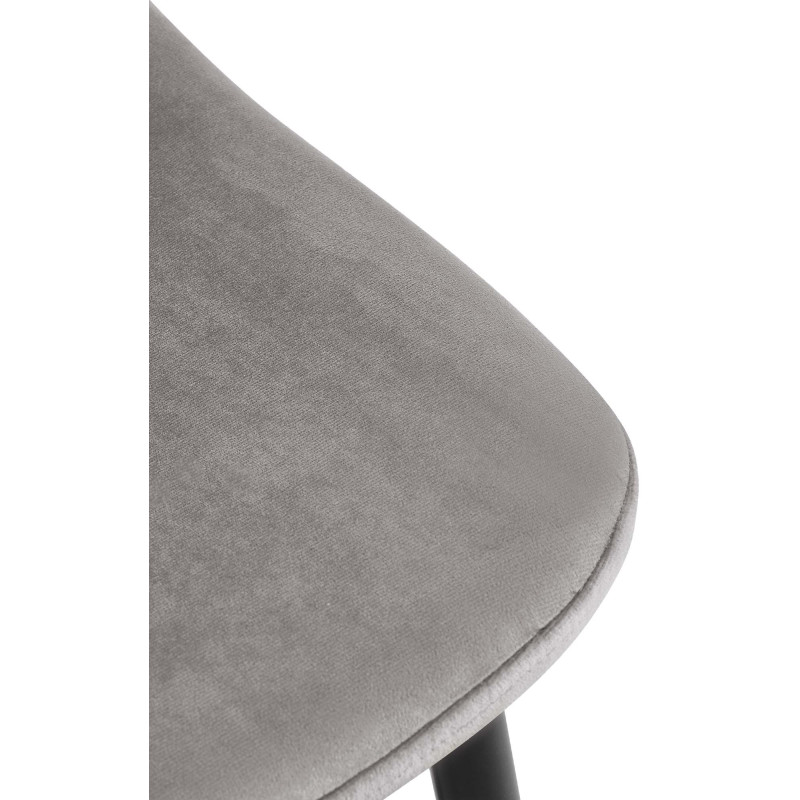 Sedia da pranzo Napier, velluto grigio