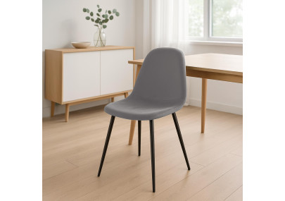 Chaise de salle à manger Napier, velours gris