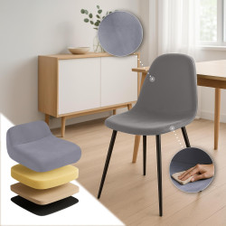 Chaise de salle à manger Napier, velours gris