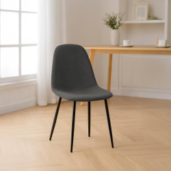 Sedia da pranzo Napier, tessuto grigio