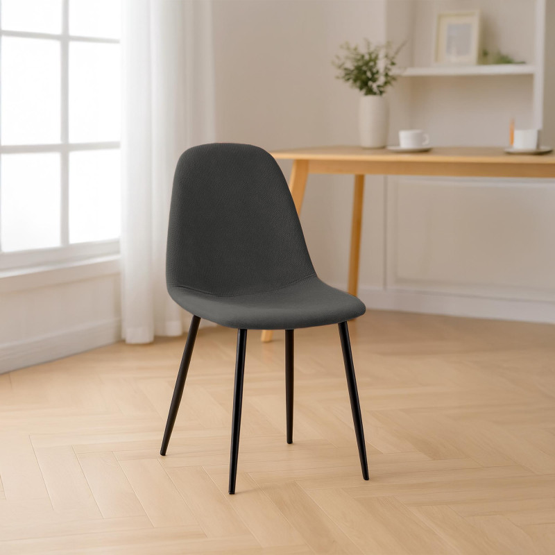 Sedia da pranzo Napier, tessuto grigio