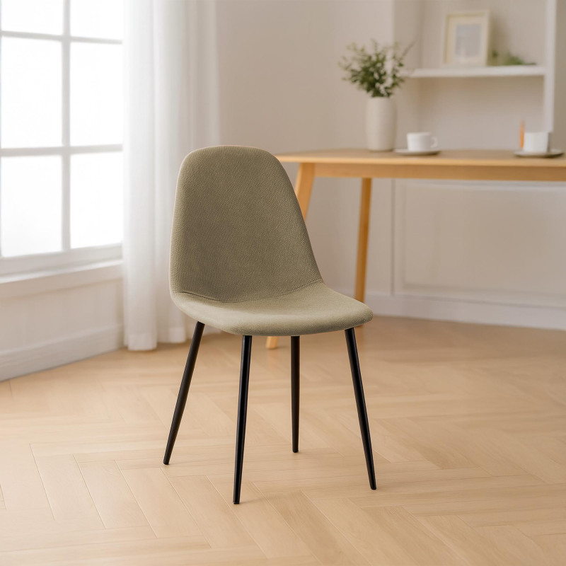 Sedia da pranzo Napier, tessuto tortora