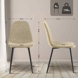 Chaise de salle à manger Napier, tissu taupe