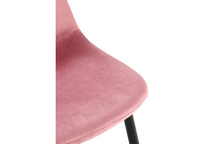 Chaise de salle à manger Napier, velours, rose