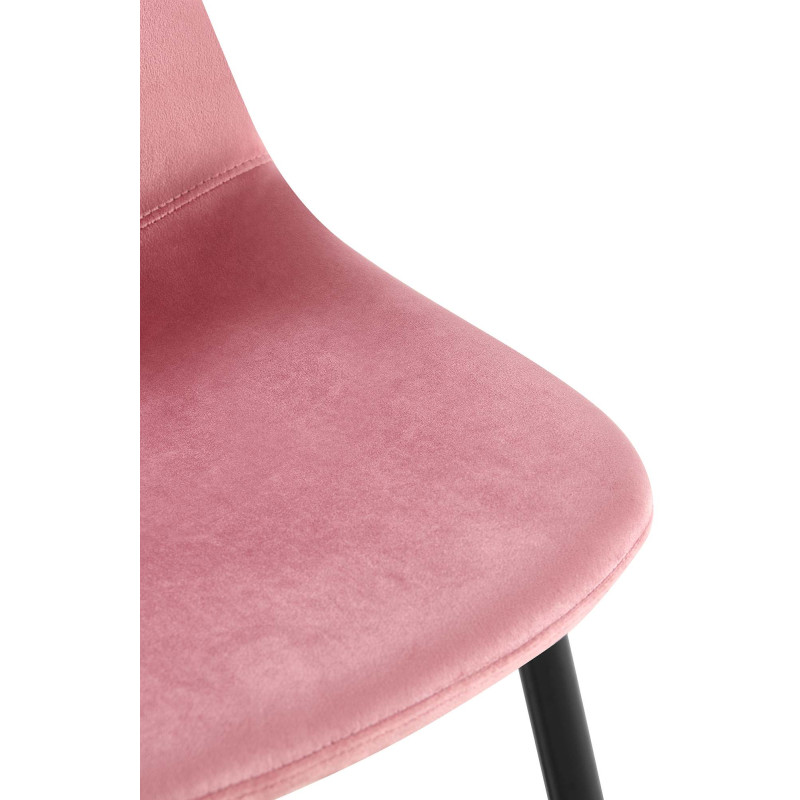 Napier Silla de comedor, terciopelo, rosa