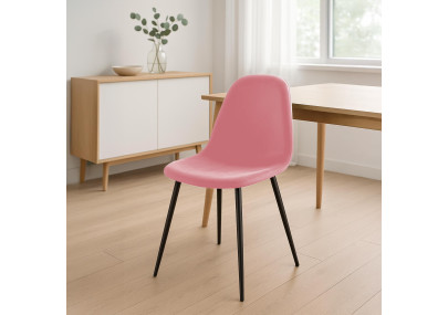Napier Silla de comedor, terciopelo, rosa