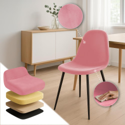 Napier Silla de comedor, terciopelo, rosa