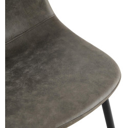 Napier Vintage Silla de Comedor, Piel Sintética Gris Oscuro