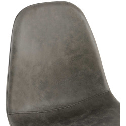 Napier Vintage Silla de Comedor, Piel Sintética Gris Oscuro