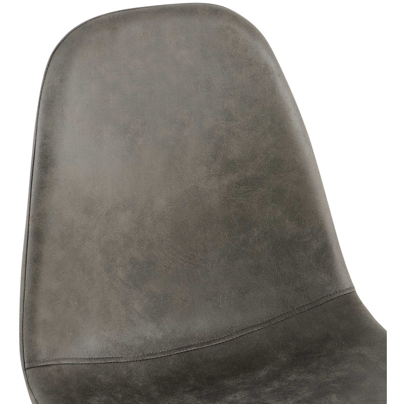 Napier Vintage Silla de Comedor, Piel Sintética Gris Oscuro