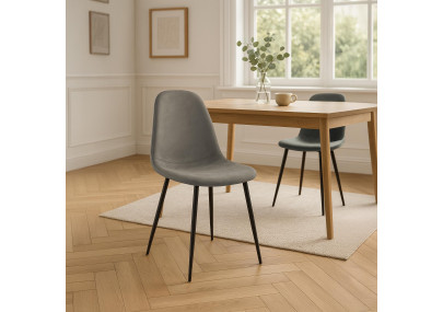 Sedia da pranzo Napier vintage, ecopelle grigio scuro