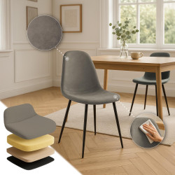 Napier Vintage Silla de Comedor, Piel Sintética Gris Oscuro