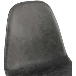 Cadeira de Jantar Napier Vintage, Couro Sintético Preto