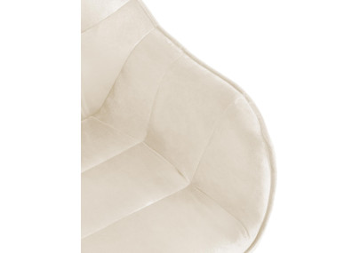 Fauteuil Russell, velours, crème