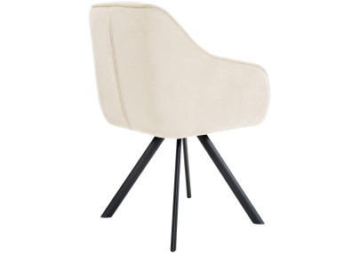 Fauteuil Russell, velours, crème