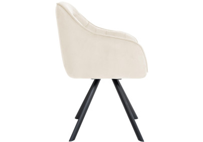 Fauteuil Russell, velours, crème
