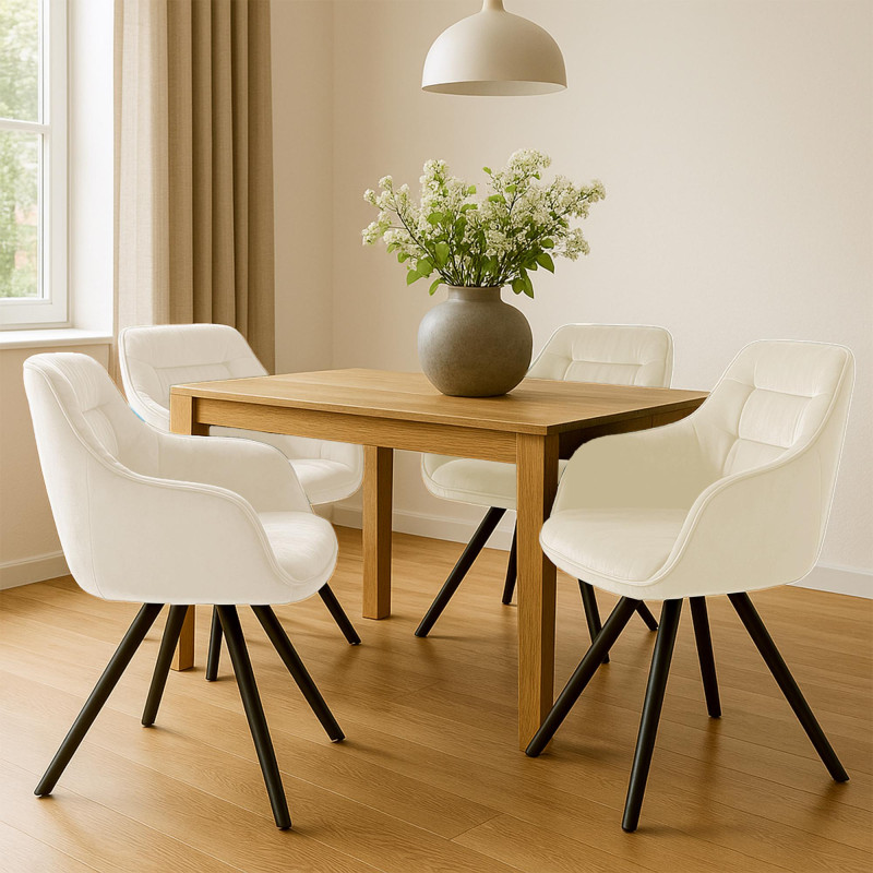 Poltrona Russell, velluto, crema